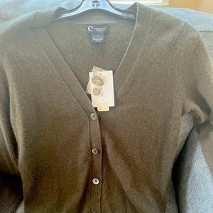 Cashmere cardigan- olive green